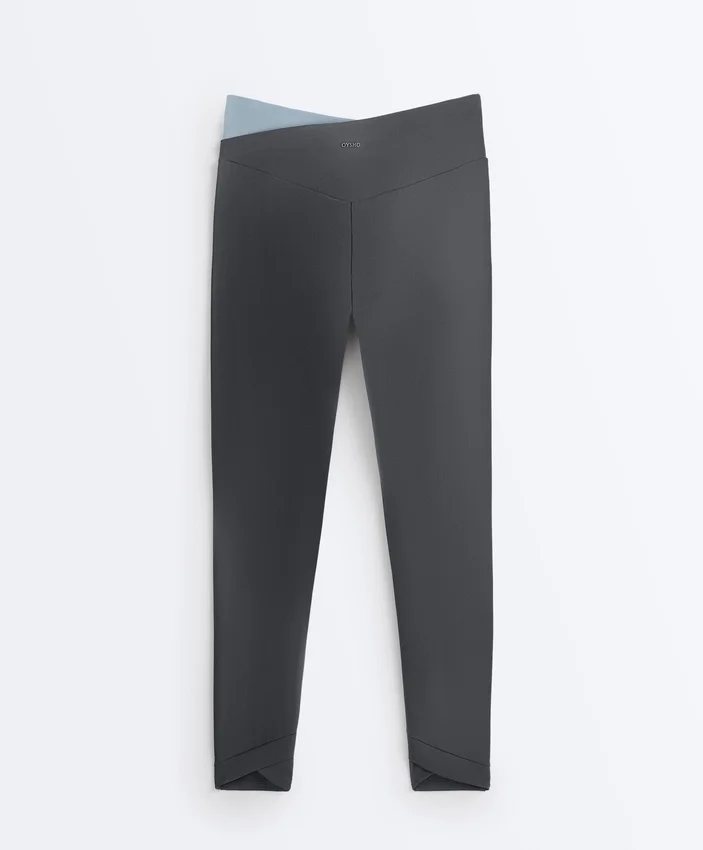 Comfortlux V-Waist Kontrast-Leggings in Knöchellänge Comfortlux V-Waist Kontrast-Leggings in Knöchellänge