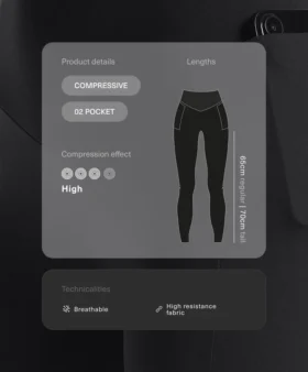 Compressive Leggings in Knöchellänge mit hoher Taille und Tasche