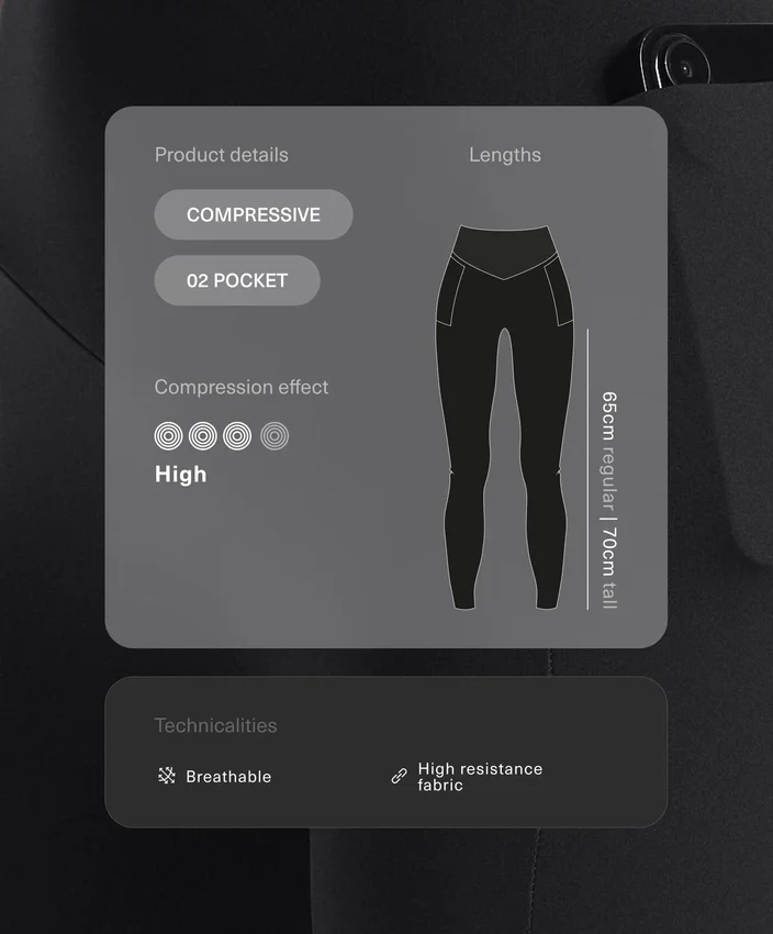 Compressive Leggings in Knöchellänge mit hoher Taille und Tasche Compressive Leggings in Knöchellänge mit hoher Taille und Tasche