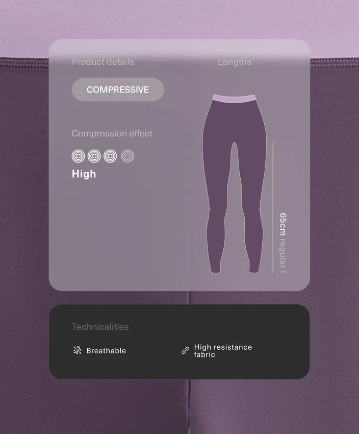 Compressive Leggings mit hoher Taille (65 cm) und Knöchellänge Compressive Leggings mit hoher Taille (65 cm) und Knöchellänge