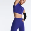 Compressive Leggings mit hoher Taille, reflektierenden Details und knöchellanger Passform Compressive Leggings mit hoher Taille, reflektierenden Details und knöchellanger Passform
