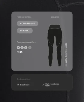 Compressive Leggings mit hoher Taille und Knöchellänge