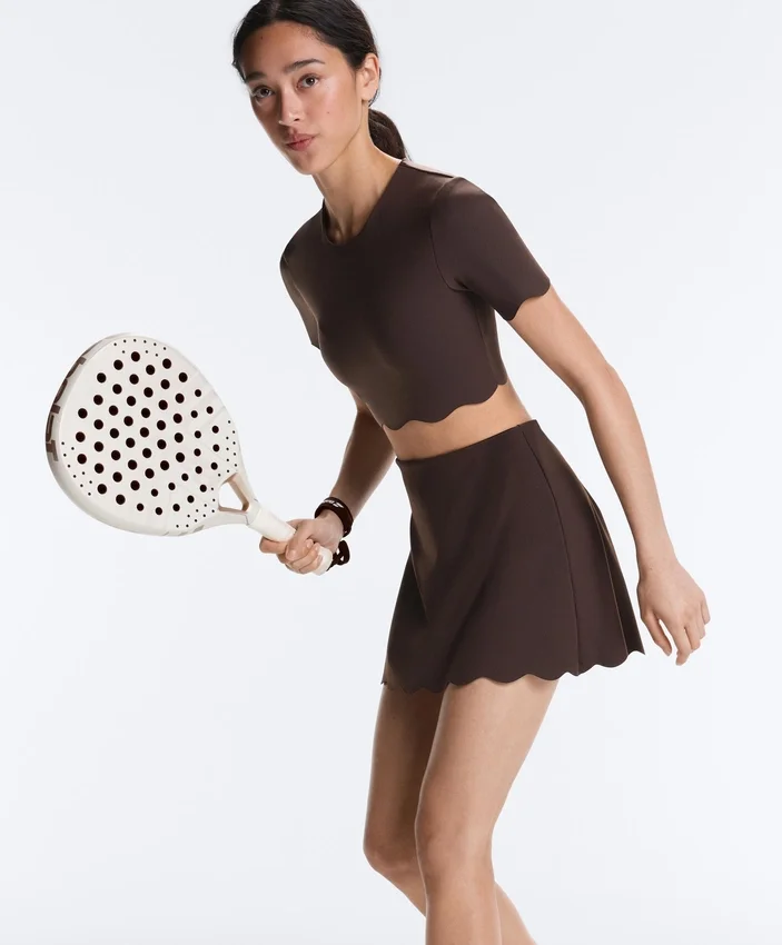 Compressive-Shorts mit hoher Taille und Wellenmuster Compressive-Shorts mit hoher Taille und Wellenmuster