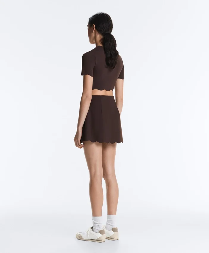Compressive-Shorts mit hoher Taille und Wellenmuster Compressive-Shorts mit hoher Taille und Wellenmuster