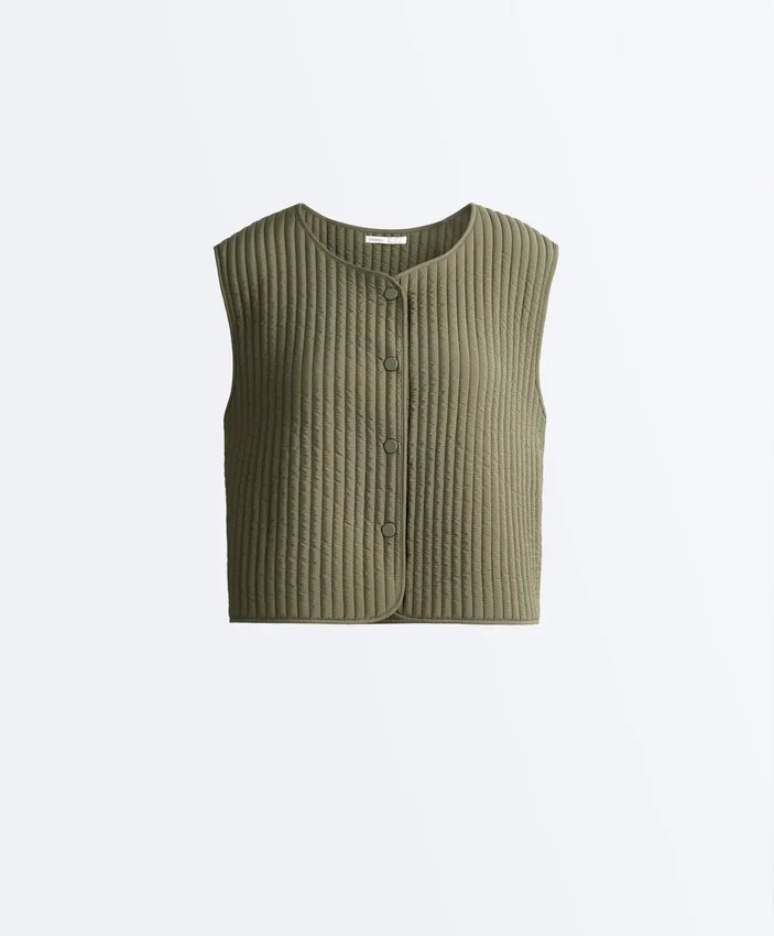 Dünne, wattierte Nylon-Weste Dünne, wattierte Nylon-Weste