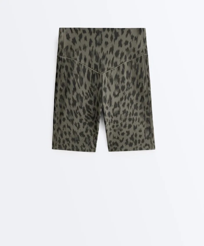 Evermove High-Rise 20 cm Radler-Leggings mit Leopardenmuster Evermove High-Rise 20 cm Radler-Leggings mit Leopardenmuster