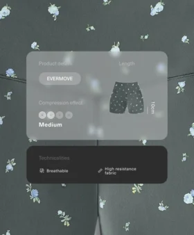 Evermove Hotpants mit hoher Taille (10 cm) und Blumenprint