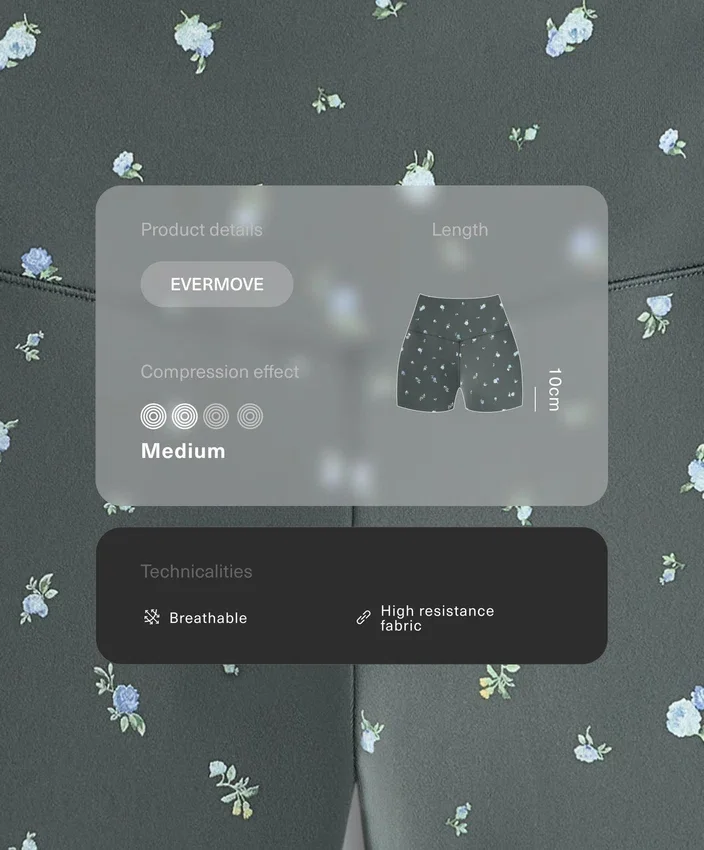 Evermove Hotpants mit hoher Taille (10 cm) und Blumenprint Evermove Hotpants mit hoher Taille (10 cm) und Blumenprint