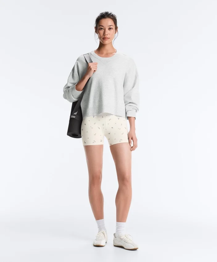 Evermove Hotpants mit hoher Taille (10 cm) und Blumenprint Evermove Hotpants mit hoher Taille (10 cm) und Blumenprint
