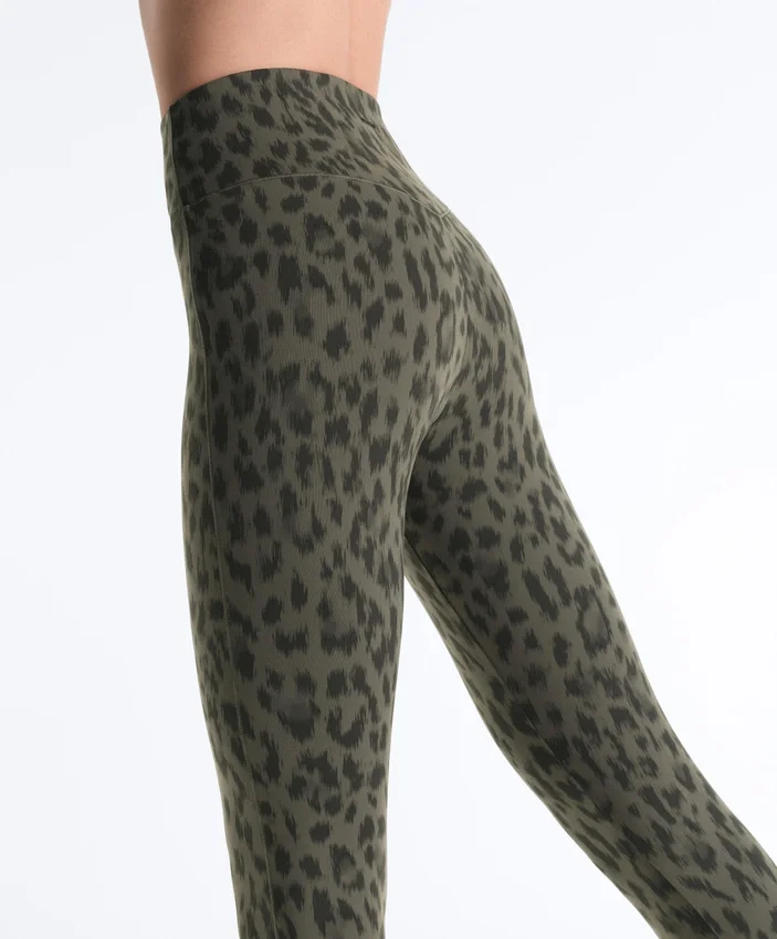 Evermove Leggings mit Leopardenmuster, hoher Taille und knöchellanger Passform Evermove Leggings mit Leopardenmuster, hoher Taille und knöchellanger Passform
