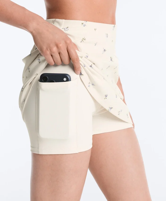 Evermove Short mit Blumenmuster und hoher Taille Evermove Short mit Blumenmuster und hoher Taille