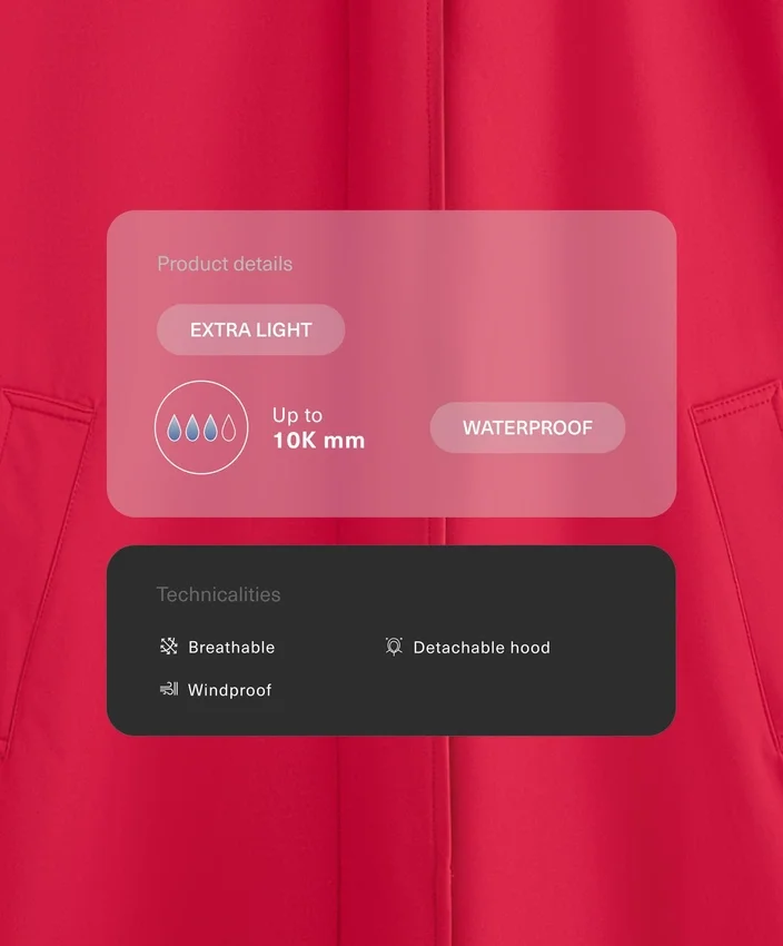 Extra leichte, wasserdichte Midi-Jacke 10K Extra leichte, wasserdichte Midi-Jacke 10K