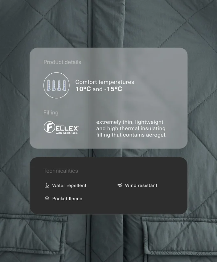Fellex® Aerogel wasserabweisende, wattierte Jacke Fellex® Aerogel wasserabweisende, wattierte Jacke