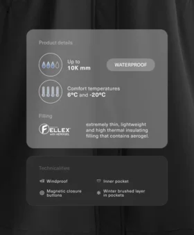 Fellex® mit Aerogel 10K – wasserdichte, lange, gefütterte Jacke