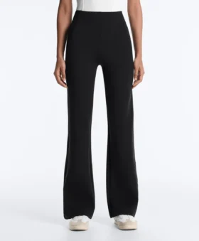 Flare-Hose mit hoher Taille im Neopren-Look