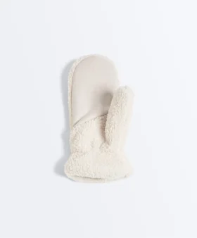 Fäustlinge aus Kunstlammfell mit Kordel Fäustlinge aus Kunstlammfell mit Kordel