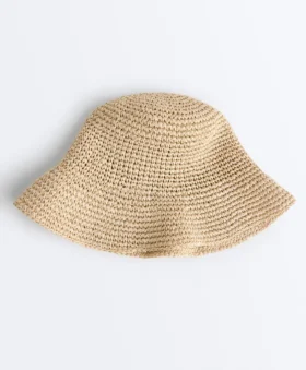 Geflochtener Bucket-Hut im Raffia-Look