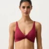 Geometrisches Jacquard-Halter-Bikinioberteil Geometrisches Jacquard-Halter-Bikinioberteil