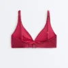 Geometrisches Jacquard-Halter-Bikinioberteil Geometrisches Jacquard-Halter-Bikinioberteil