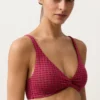 Geometrisches Jacquard-Halter-Bikinioberteil Geometrisches Jacquard-Halter-Bikinioberteil