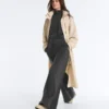 Gerade geschnittene Hose aus Fleece-Baumwollmischung Gerade geschnittene Hose aus Fleece-Baumwollmischung