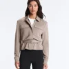 Gerade geschnittene Jacke mit Gürtel und Soft Touch-Modal Gerade geschnittene Jacke mit Gürtel und Soft Touch-Modal