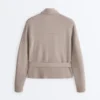 Gerade geschnittene Jacke mit Gürtel und Soft Touch-Modal Gerade geschnittene Jacke mit Gürtel und Soft Touch-Modal