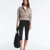 Gerade geschnittene Jacke mit Gürtel und Soft Touch-Modal Gerade geschnittene Jacke mit Gürtel und Soft Touch-Modal