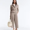 Gerade geschnittene Jacke mit Gürtel und Soft Touch-Modal Gerade geschnittene Jacke mit Gürtel und Soft Touch-Modal