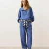 Gerade Hose aus Lyocell-Mischung und 24 % Leinen Gerade Hose aus Lyocell-Mischung und 24 % Leinen