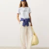 Gerade Hose aus Lyocell-Mischung und 24 % Leinen Gerade Hose aus Lyocell-Mischung und 24 % Leinen