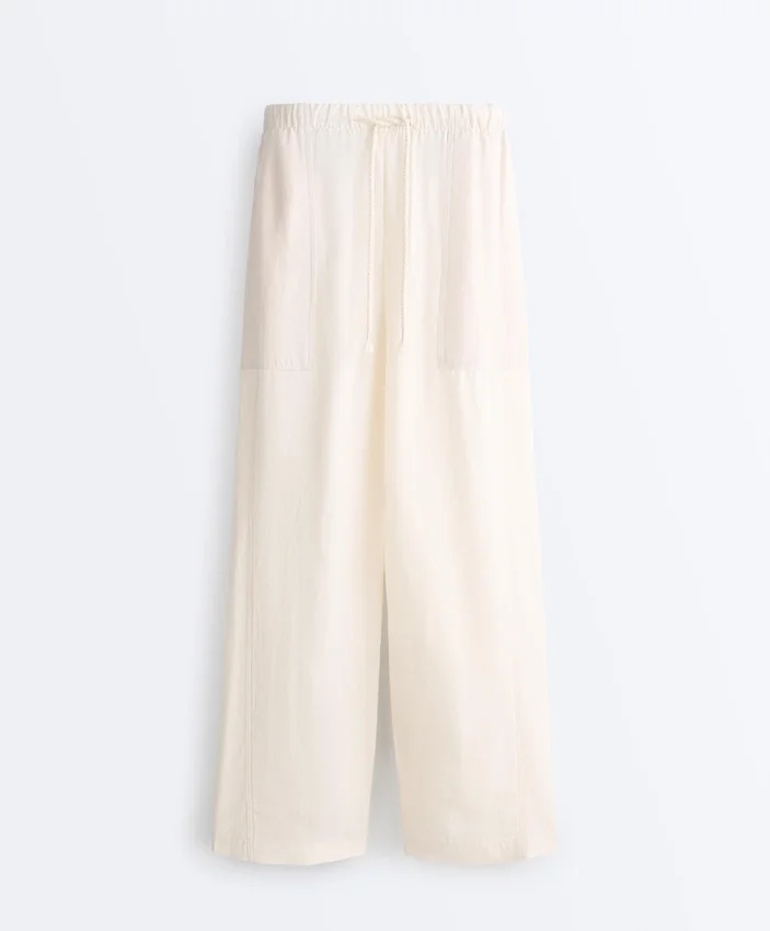 Gerade Hose aus Lyocell-Mischung und 24 % Leinen Gerade Hose aus Lyocell-Mischung und 24 % Leinen