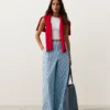 Geradlinige Hose aus Baumwollmischung mit Streifenmuster Geradlinige Hose aus Baumwollmischung mit Streifenmuster