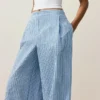 Geradlinige Hose aus Baumwollmischung mit Streifenmuster Geradlinige Hose aus Baumwollmischung mit Streifenmuster