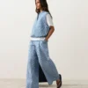 Geradlinige Hose aus Baumwollmischung mit Streifenmuster Geradlinige Hose aus Baumwollmischung mit Streifenmuster