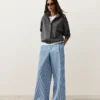 Geradlinige Hose aus Baumwollmischung mit Streifenmuster Geradlinige Hose aus Baumwollmischung mit Streifenmuster