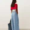 Geradlinige Hose aus Baumwollmischung mit Streifenmuster Geradlinige Hose aus Baumwollmischung mit Streifenmuster