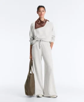 Geradlinige Hose aus melierter Baumwolle