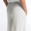 Geradlinige Hose aus melierter Baumwolle