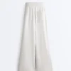 Geradlinige Hose aus melierter Baumwolle