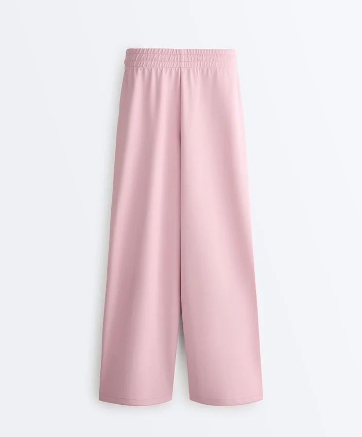 Geradlinige Plissee-Hose aus Baumwollpiqué Geradlinige Plissee-Hose aus Baumwollpiqué