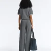 Geradlinige Strickhose mit Fischgrätenmuster Geradlinige Strickhose mit Fischgrätenmuster