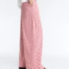 Gestreifte 100 % Baumwoll-Hose mit geradem Bein Gestreifte 100 % Baumwoll-Hose mit geradem Bein