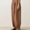 Gestreifte Ballonhose aus 100 % Leinen Gestreifte Ballonhose aus 100 % Leinen