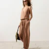 Gestreifte Ballonhose aus 100 % Leinen Gestreifte Ballonhose aus 100 % Leinen
