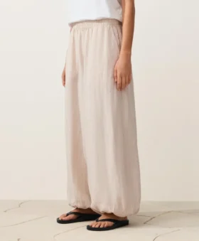 Gestreifte Bloomer-Hose aus 100 % Leinen