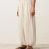 Gestreifte Bloomer-Hose aus 100 % Leinen Gestreifte Bloomer-Hose aus 100 % Leinen