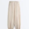 Gestreifte Bloomer-Hose aus 100 % Leinen Gestreifte Bloomer-Hose aus 100 % Leinen