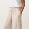 Gestreifte Bloomer-Hose aus 100 % Leinen Gestreifte Bloomer-Hose aus 100 % Leinen