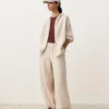 Gestreifte Bloomer-Hose aus 100 % Leinen Gestreifte Bloomer-Hose aus 100 % Leinen